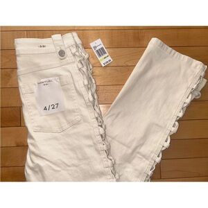 NEW ! HABITUAL Cable Ankle Straight Leg Jean in Ecru Size 27